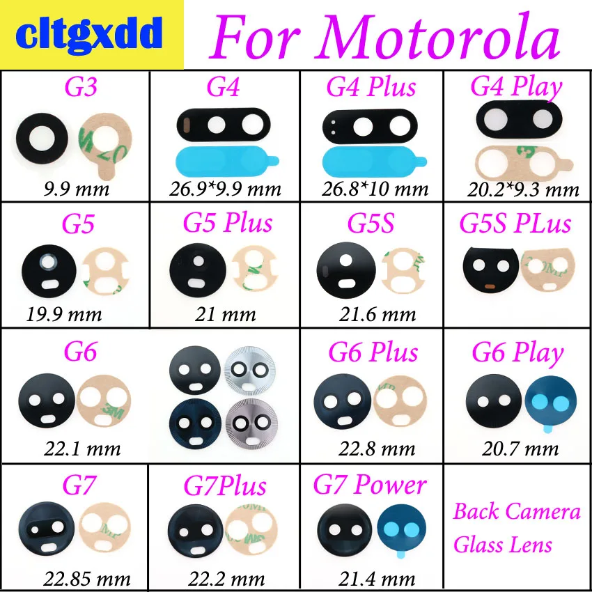 cltgxdd Rear Back Camera Glass Lens Protection Cover With Sticker For Motorola G7 Power G3 G4 G5 G5S G6 Play Plus | Мобильные