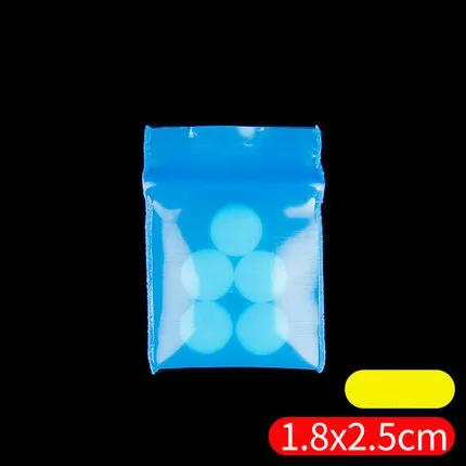 Blue 1.8x2.5cm Новинка 100 шт./лот, 20 проводов, цветные, синие, красные, на молнии, сумка для ювелирных изделий, маленький уплотненный карман, запечатанные сумки, аксессуары, сумка для ювелирных изделий - Цвет: Blue 1.8x2.5cm