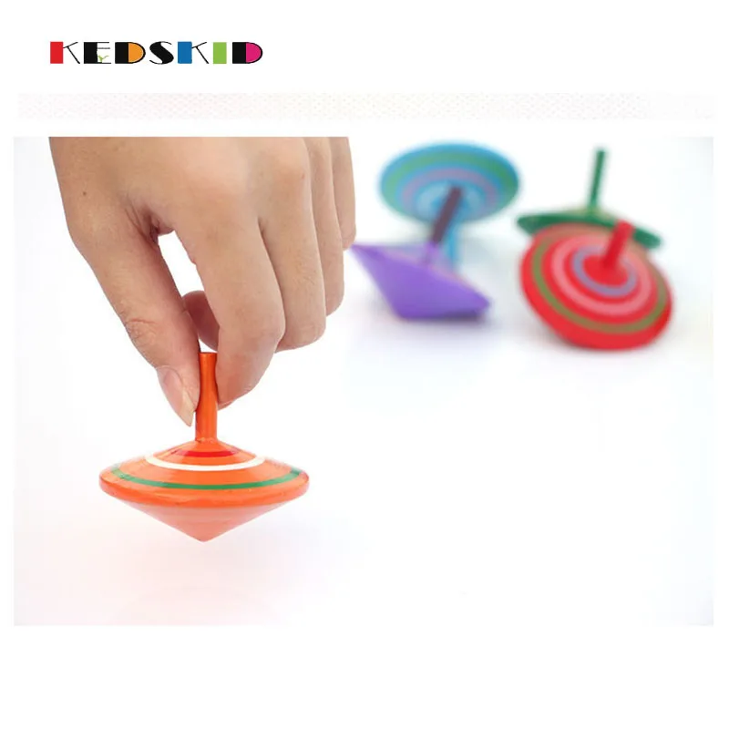 1 шт. разноцветная волчок красочная деревянная Юла детский сад игрушка подарок на