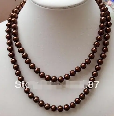 

Charming 8mm Natural Sea Chocolate Shell Bead Necklace 48 ">>> free shipping