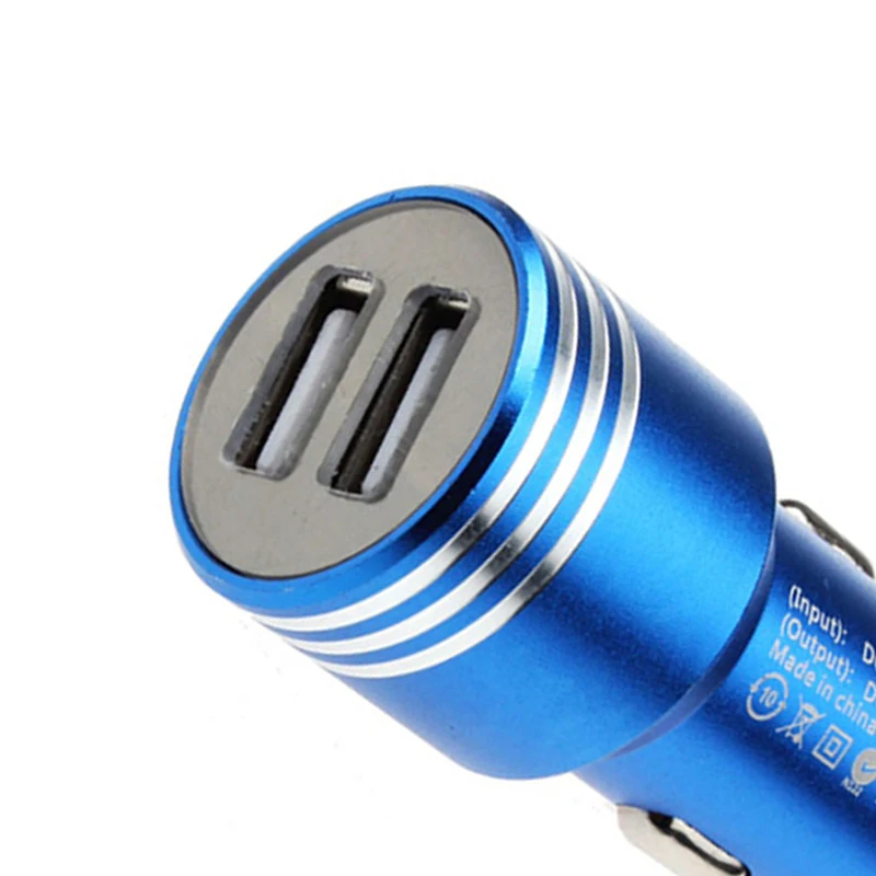 12V 3.1A алюминиевый материал пули 2 порта Смарт USB Автомобильное зарядное