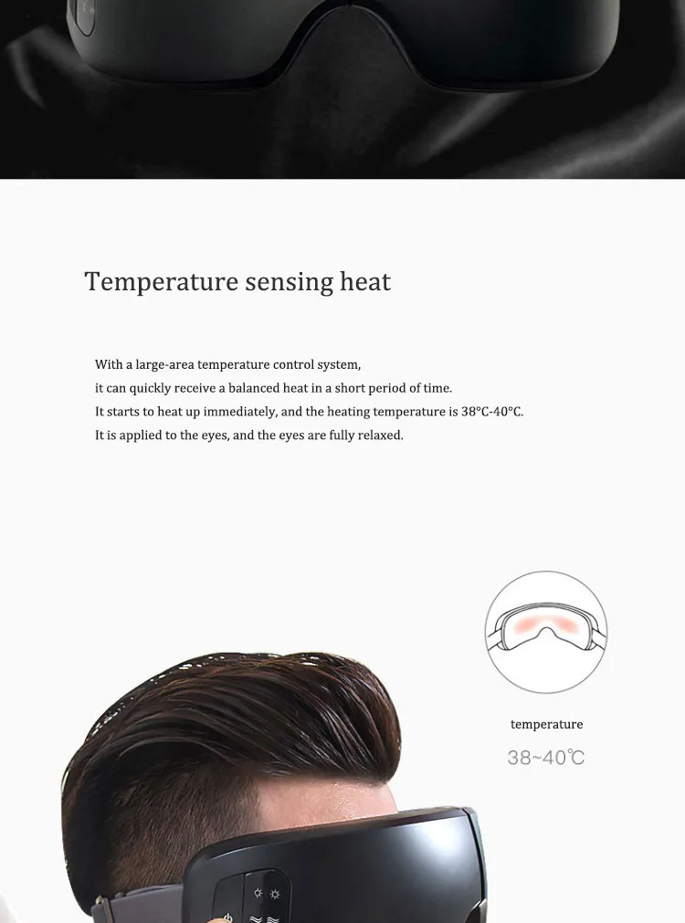 Xiaomi массажер для глаз ISee4 складной электрический Давление воздуха перезаряжаемый Музыкальный беспроводной Вибрационный магнитный нагрев терапия массаж