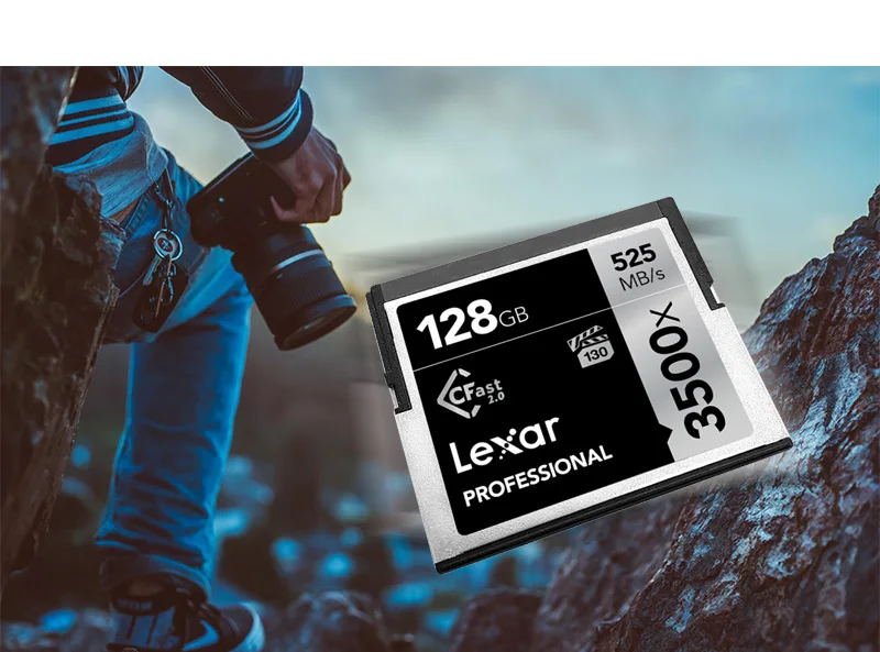Оригинальная карта памяти Lexar CF 3500x, 525 МБ/с./с, 64 ГБ, 128 ГБ, 256 ГБ, 512 ГБ, 4 K, высокоскоростная CFast 2,0 карта для профессиональной HD камеры