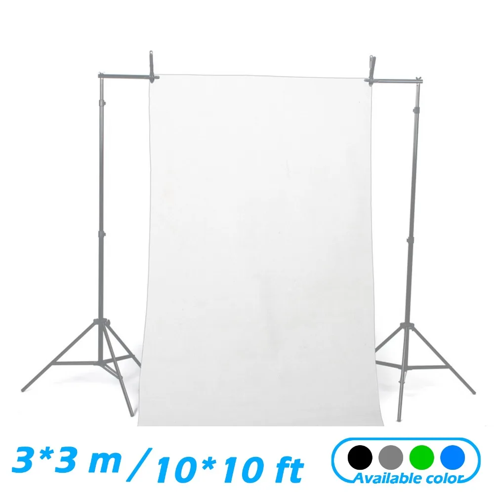 

10*10ft / 3*3M Background Solid White Black Grey Green Blue Muslin Chroma Backdrops Pure Color Background for Photo Studio