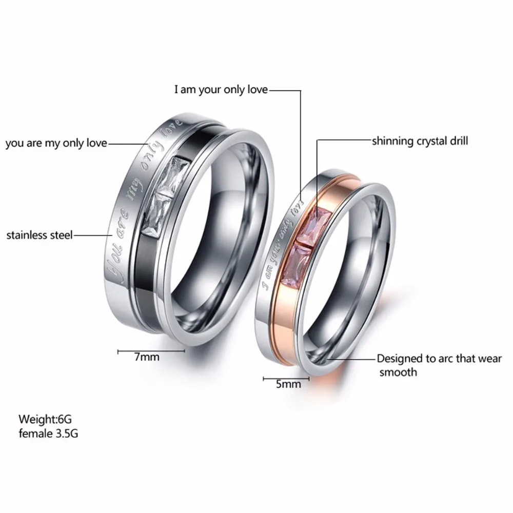 1 шт. (только один) Кольца для пар из нержавеющей стали обручальные кольца женщин и мужчин|ring wedding|ring handmadering of