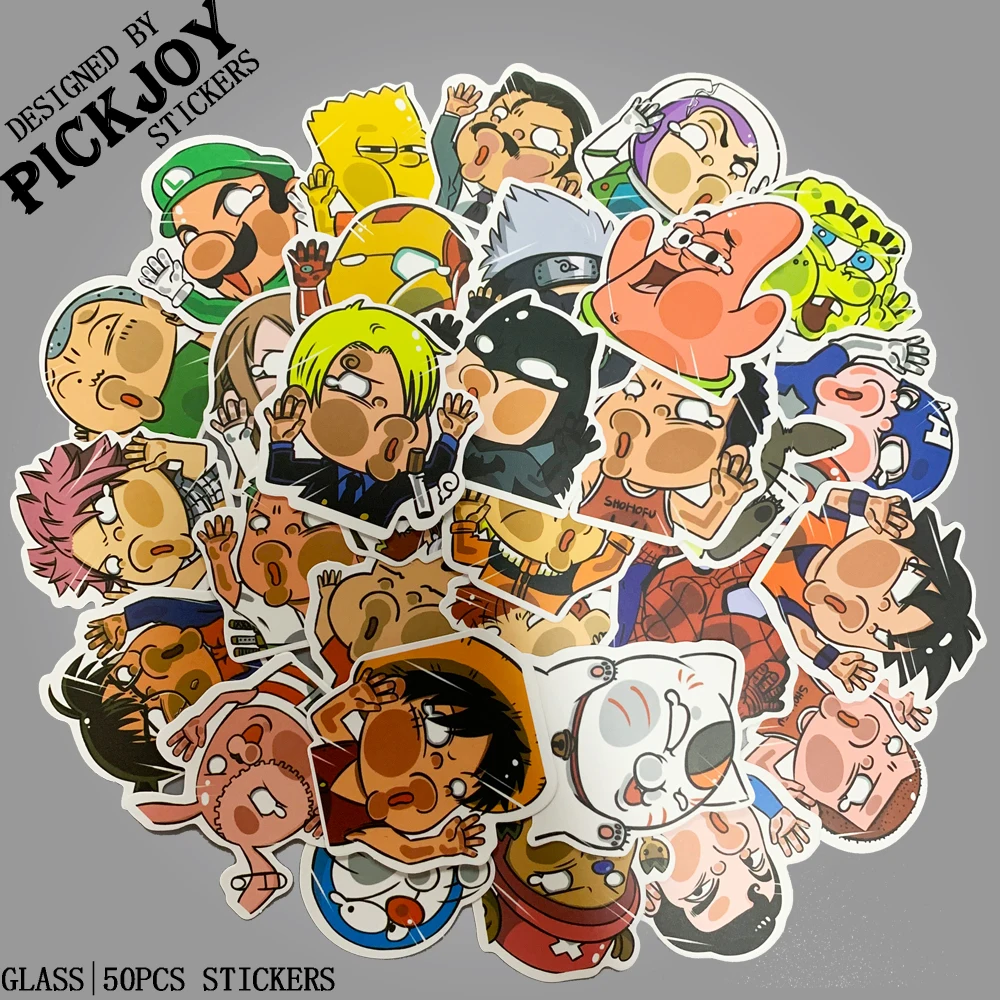 AZ021(50Pcs) 50 шт. персонажи ударные стеклянные наклейки Железный человек Симпсон водонепроницаемый для ноутбука мотор скейтборд багаж гитара игрушка наклейки - Цвет: AZ021(50Pcs)