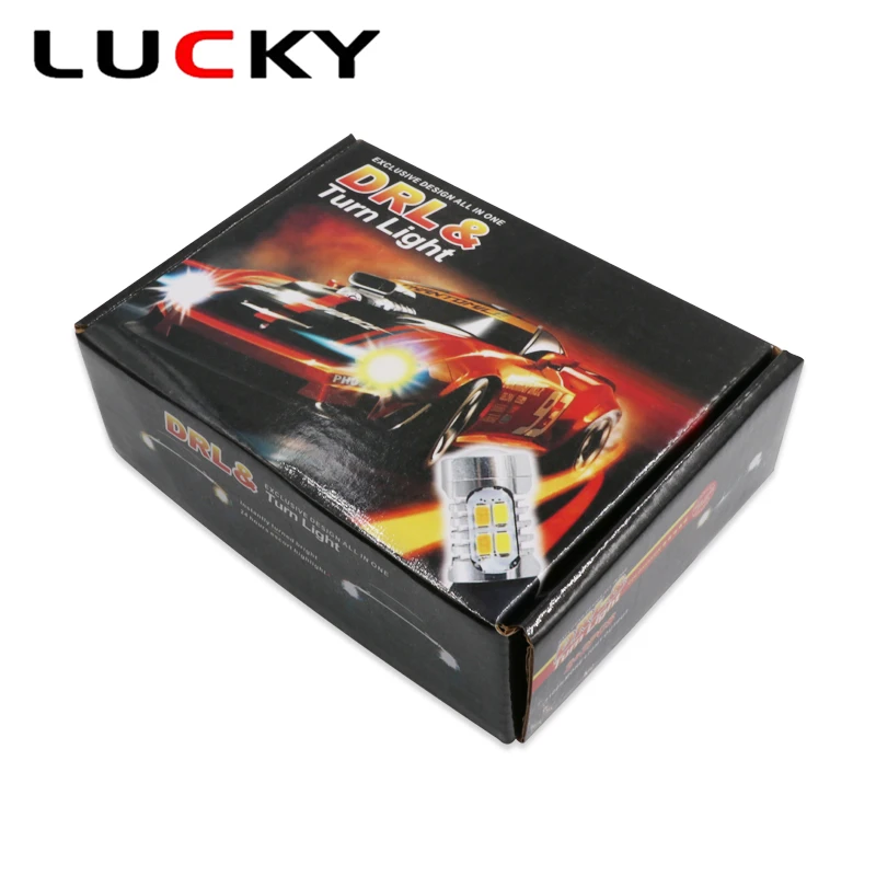 2 шт. CNILUCKY 1156 BA15S светодиодный светильник P21W BAU15S T20 7440 W21W дневной ходовой + сигнал