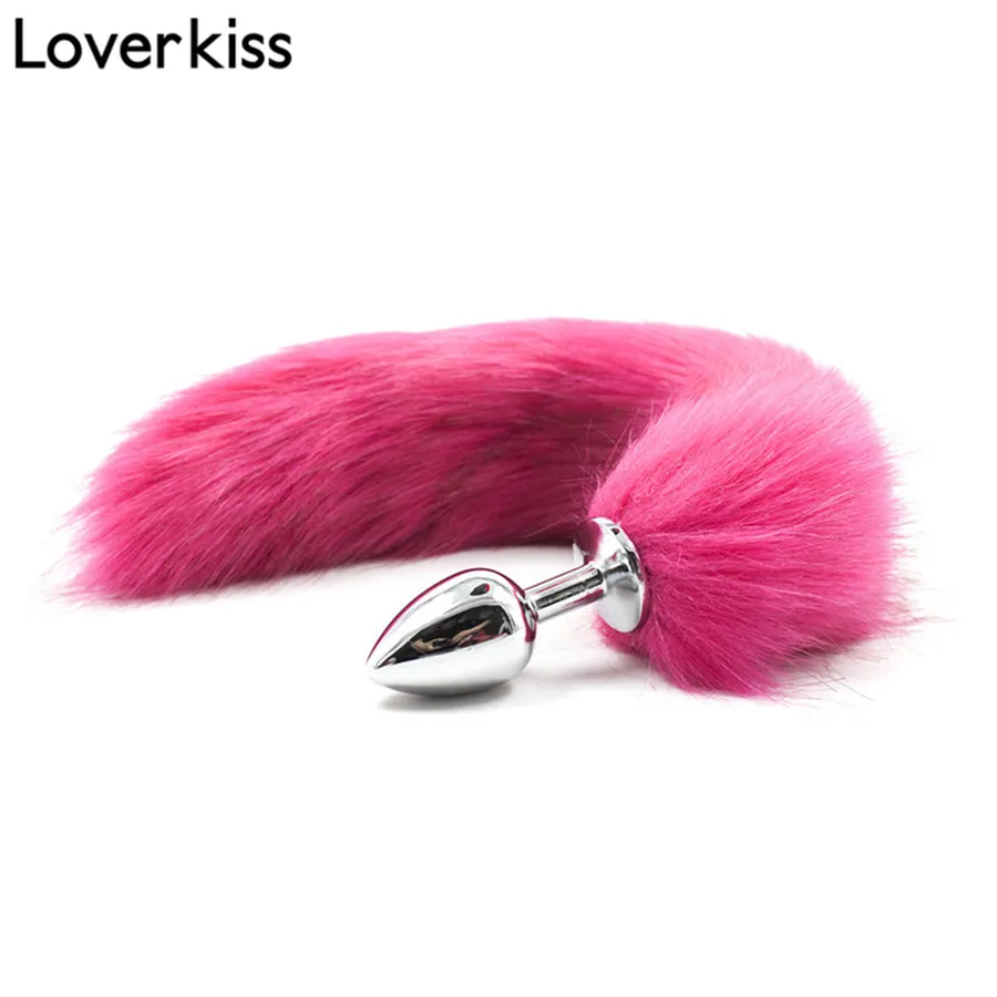 Металлическая Анальная пробка Loverkiss S/M/L розовато-красный сделанный человеком