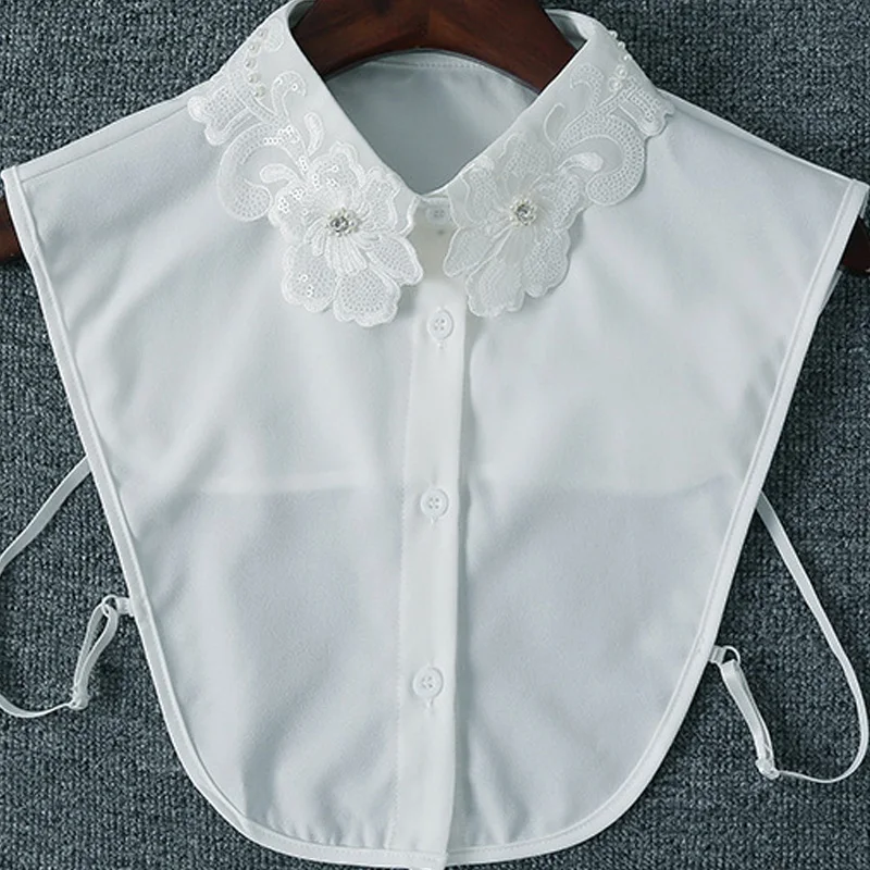 

New lace embroidery shirt collar wild autumn winter new wild shirt collar sweater fake collar shirt sweater colorful Blouse