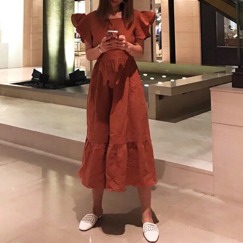 SHENGPALAE квадратный воротник без рукавов весна Новое поступление Vestidos 2019 корейская