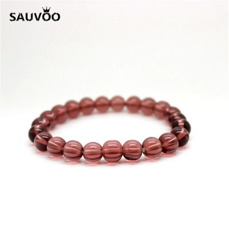 Женский прозрачный браслет Sauvoo 5 шт. желтый фиолетовый 8 мм|beaded jewelry|bangle jewelrybeaded bangle