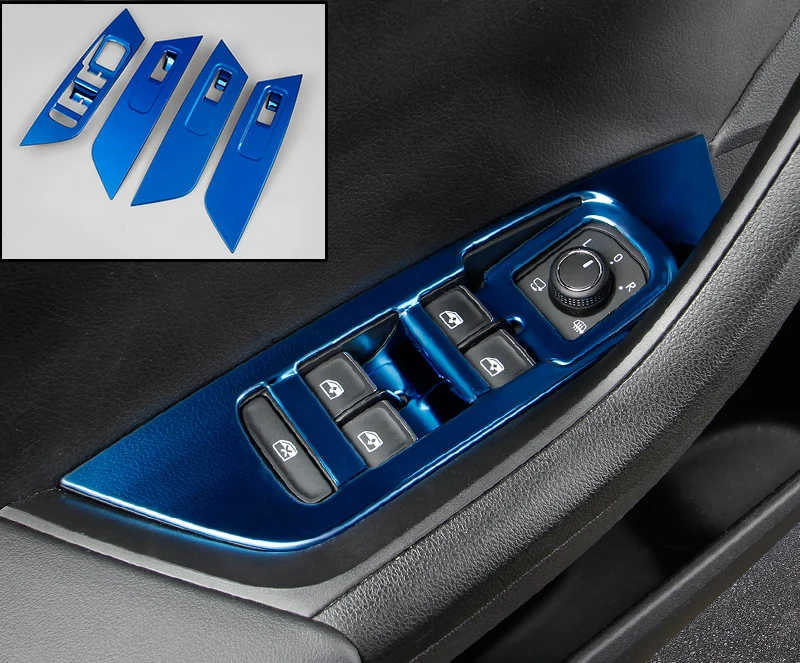 

4pc for SKODA KODIAQ Glass lifting control switch panel protect Decorative frame