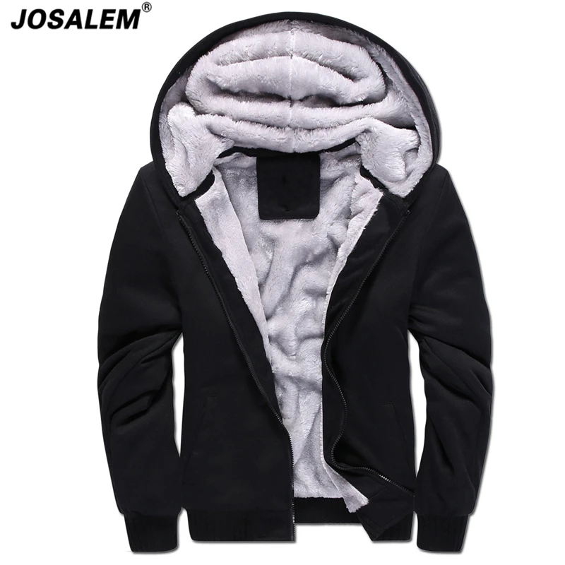 Плюс Размеры толстый бархат Толстовки с капюшоном на молнии Для мужчин 2017 осень