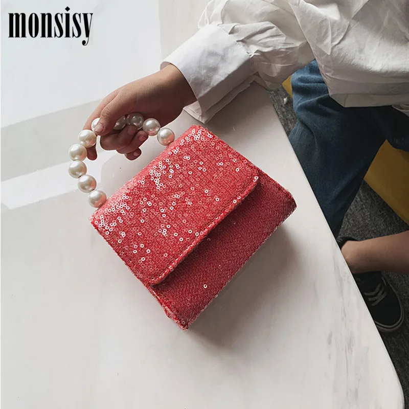 Monsisy/Новинка 2019 кошелек для монет девочек Блестящая Сумочка детская модная сумка