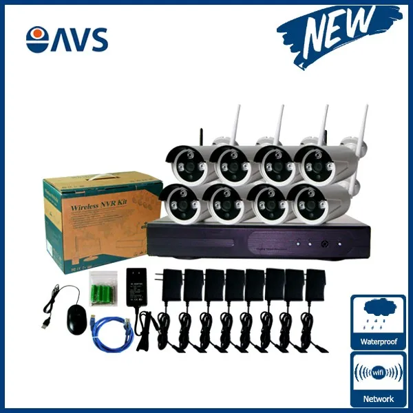 New 8CH 720P P2P NVR Kit CCTV Surveillance System IP Wireless Camera Support 4TB Hard Disk Black+White | Безопасность и защита