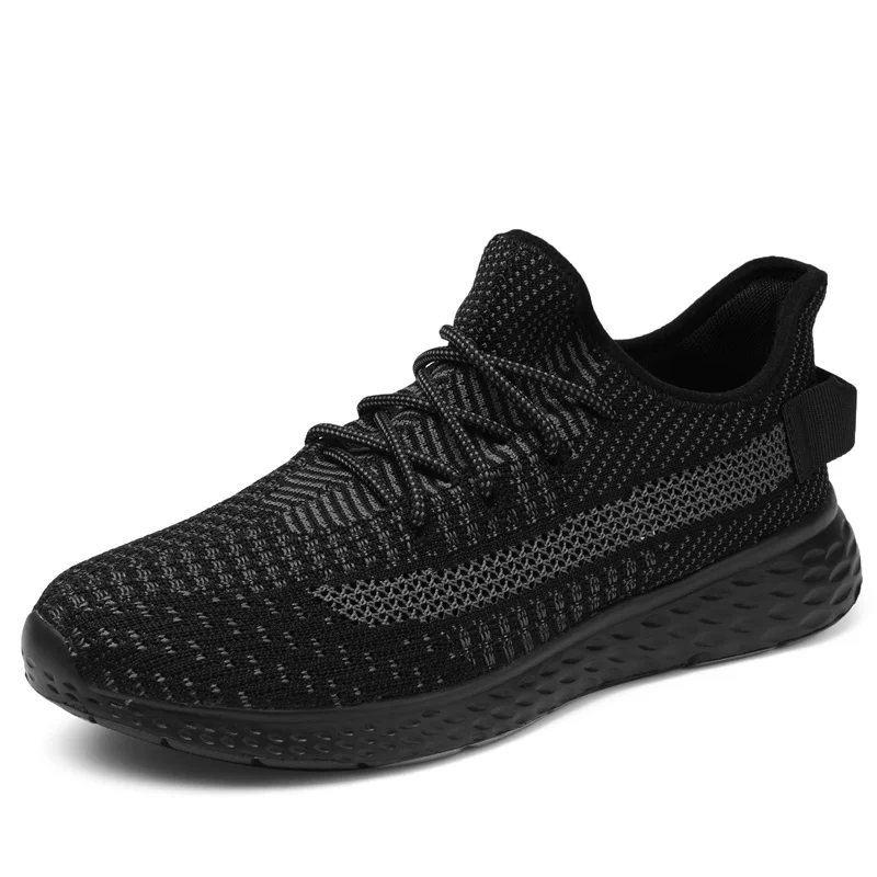 Men Sneakers Ultralight Flyknit Breathable Mesh Men's Shoes Casual Lace-up Tenis Masculino Adult Footwear Plus Size 38-48 | Обувь