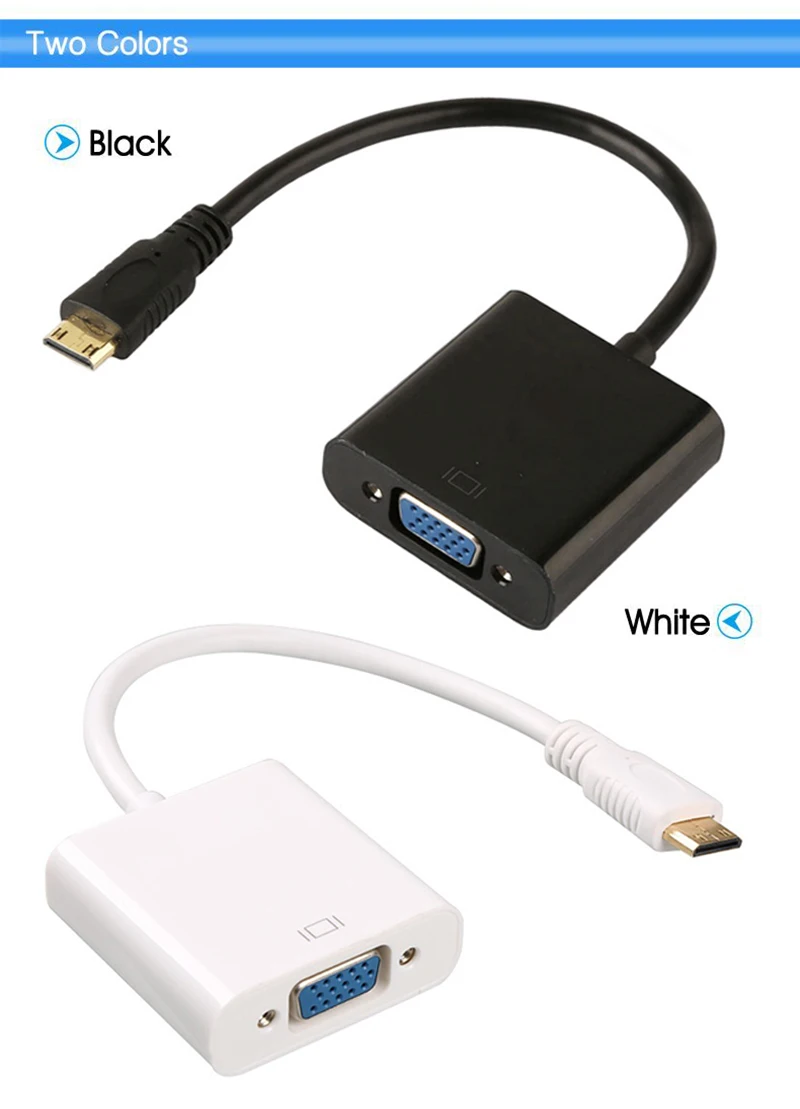 EGRINCY Mini HDMI к VGA адаптер разъём HDMI папа Женский VGA Аудио разъем и Micro USB кабель HDMI конвертер для xbox PS4 MP4 камера tv