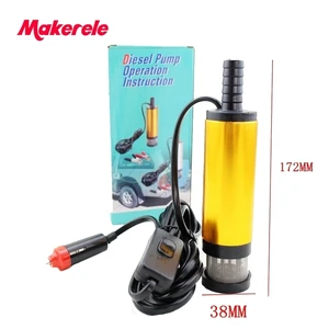 Электрический погружной насос для лодки, 38 мм, из алюминиевого сплава, 1224 В постоянного тока, с автомобильным адаптером