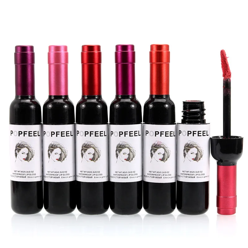 Модный симпатичный винный флакон привлекательный Матовый жидкий тинт для губ с