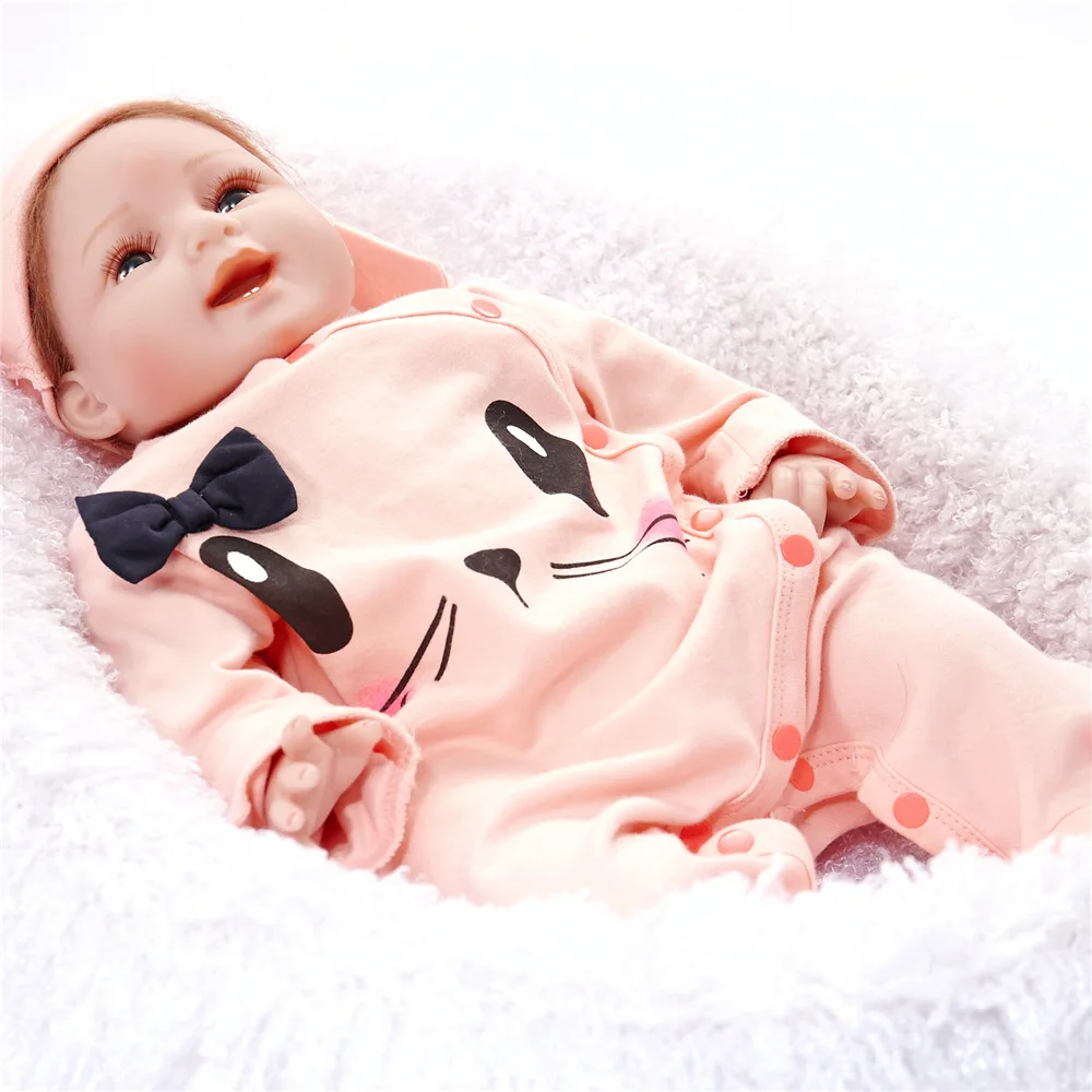 

Reborn Baby Dolls Silicone Cloth Body Babies 22 inch Realike Baby Reborn Kids Fashion Children Kids Gift Brinquedos