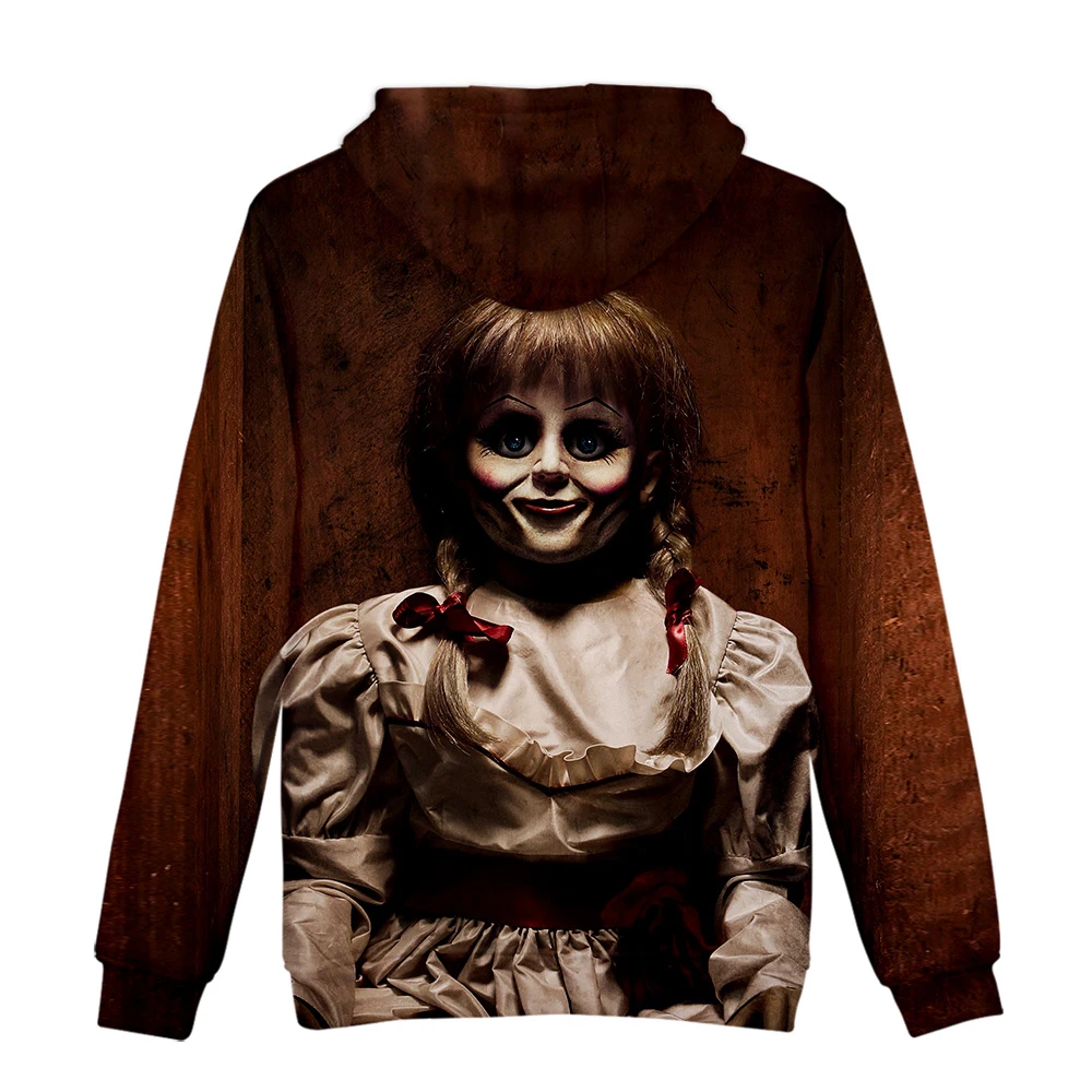 Annabelle 3D толстовки для мужчин и женщин толстовки Харадзюку с капюшоном пуловеры принт 3D ужас фильм Annabelle толстовки уличная одежда