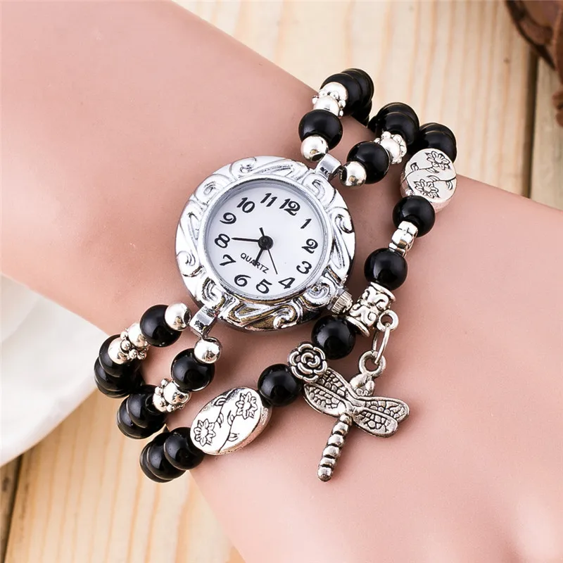 Женские часы браслет кварцевые наручные со стразами кожаный ремешок mujer relojes horloge