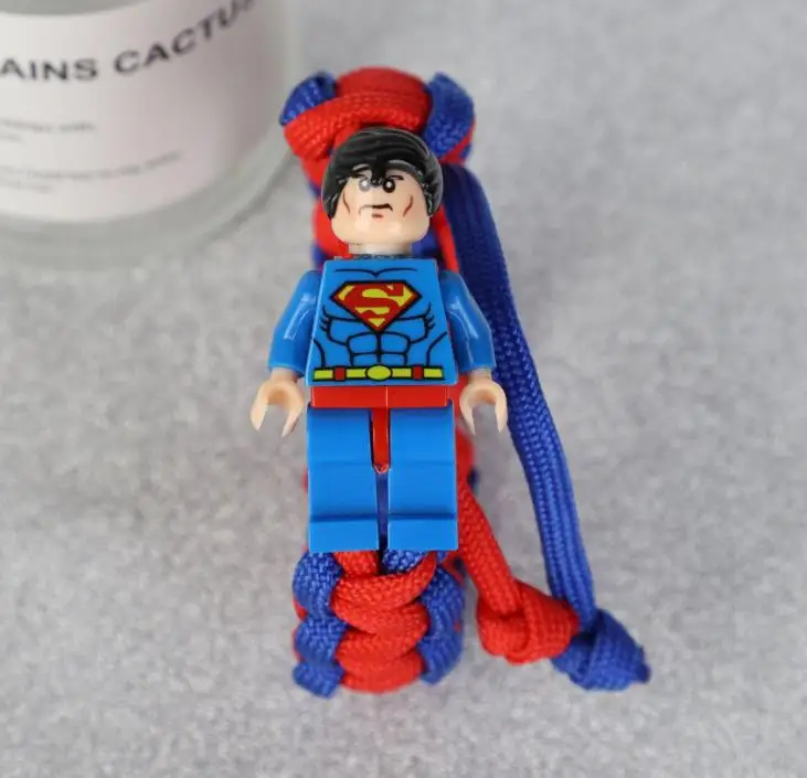 superman Buzz Lightyear Paracord браслет для детей супергерой Железный человек розовый Бэтмен Дарт Вейдер кролик Единорог строительные блоки кирпичи игрушки - Metal Color: superman