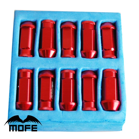 MOFE Racing красный Размер резьбы: M12 x P1.25 50 мм алюминиевые Гоночные Колесные гайки|racing