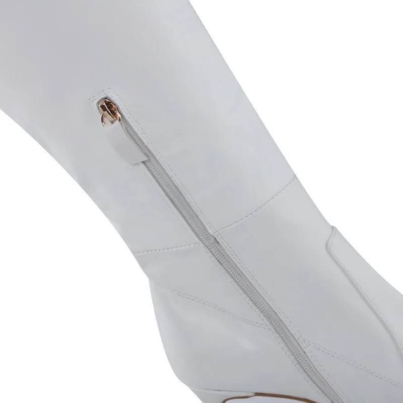 PRICHICELLA 8 см 10 см серый натуральная кожа сапоги выше колена высокие ботинки size34-42