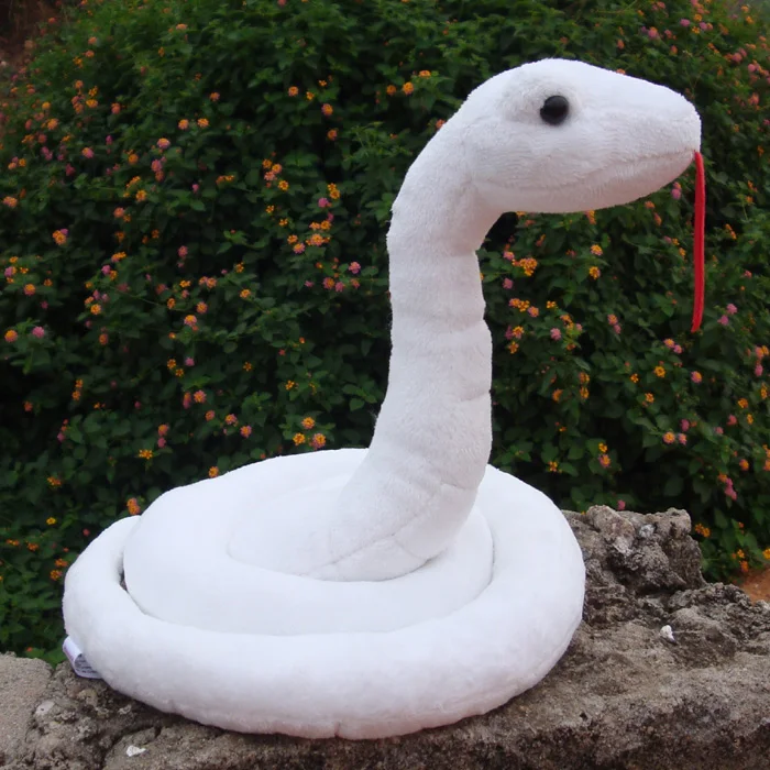 new creative plush snake toy soft white snake toy gift about 21x20cm