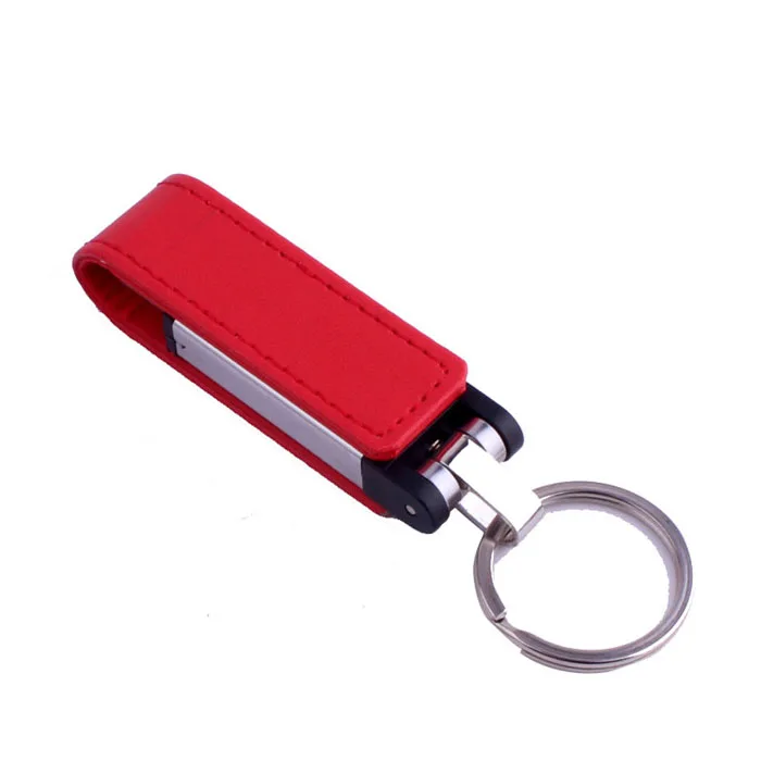 Логотип Jaster Кожа usb с металлическим брелком USB флэш-накопитель Флешка 4 ГБ 8 ГБ 16 ГБ 32 ГБ 64 Гб карта памяти - Цвет: Red