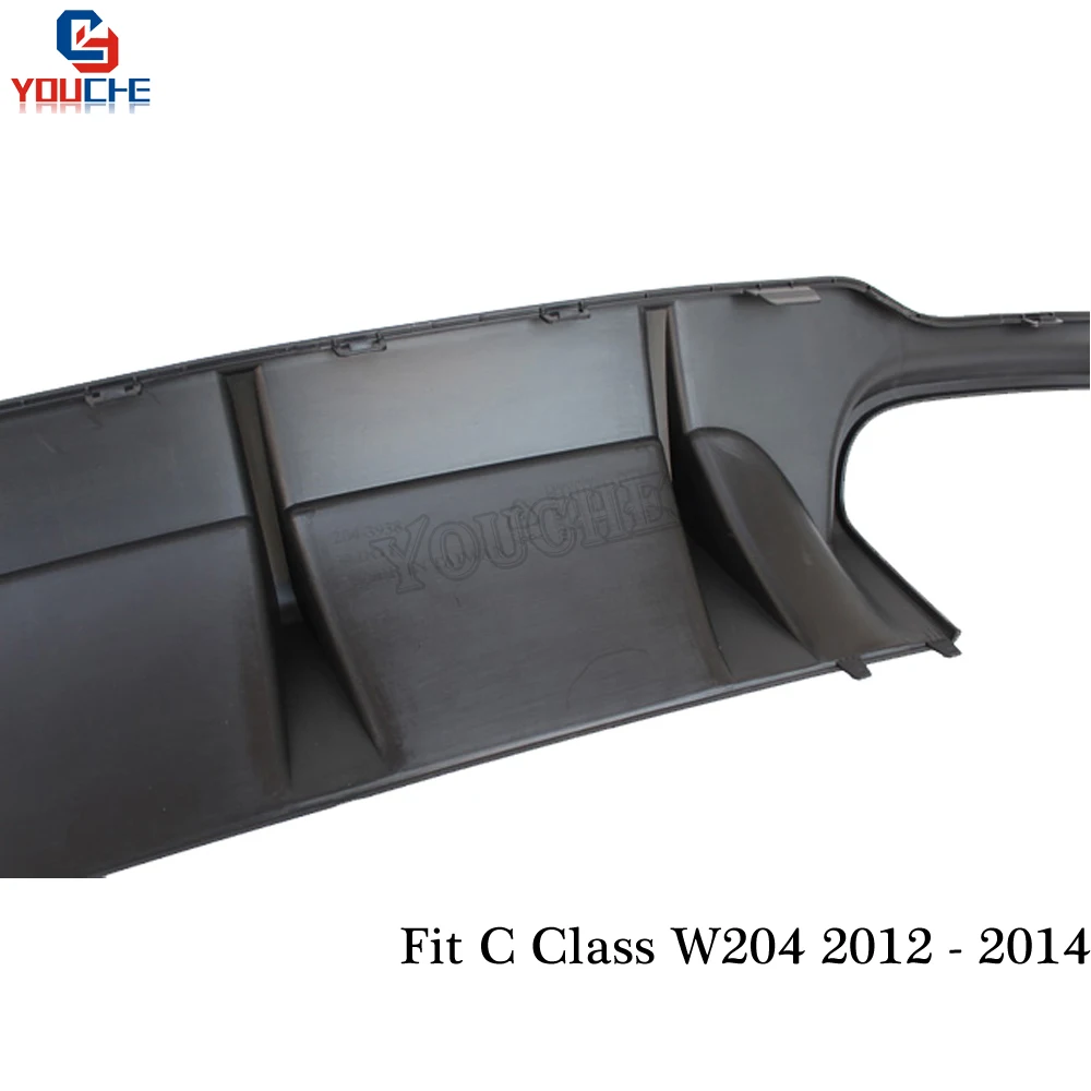 C63 Стиль ABS Пластик задний диффузор для Mercedes W204 C63 2012 2013 C180 C220 C200 C250 C300 C350 задний бампер крышкой 4 розетки