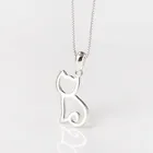 Ожерелье с подвеской в виде кошки из серебра 925 пробы
