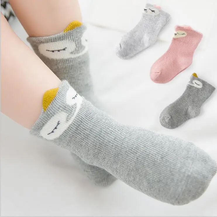 3 пары в упаковке зимние носки для малышей Детские Короткие Носки с рисунком