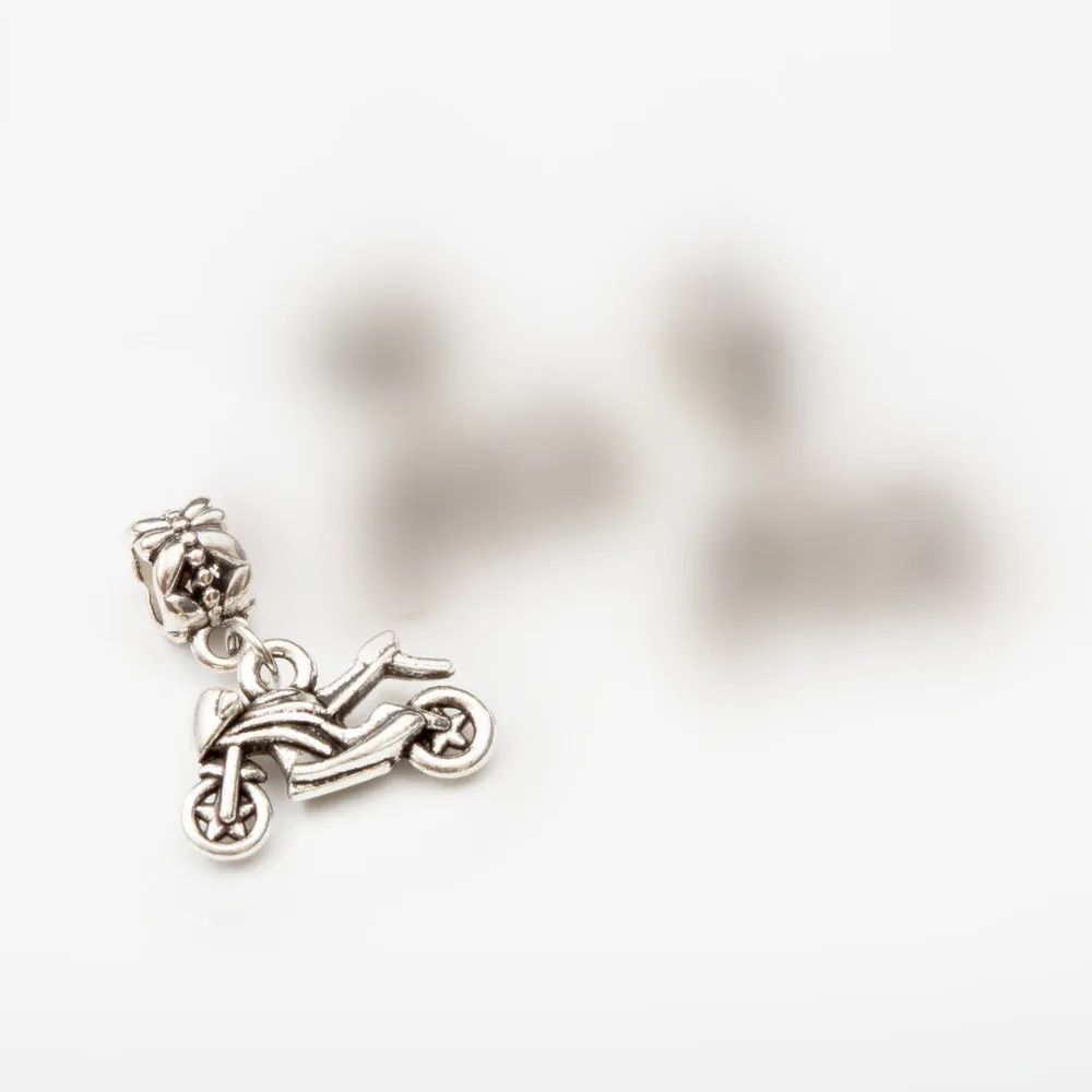 1 10 шт. мотоцикл европейский шарик старинные серебряные талисманы подходят для pandora стиль браслеты ожерелье DIY изготовление металлических украшений JA600070 - Цвет: 1