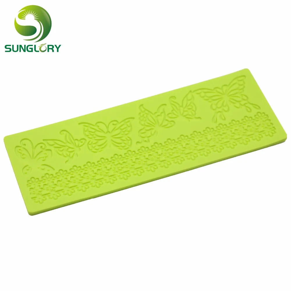 Бабочка силиконовые формы цветок торт Кружево Коврики DIY Кекс сахар плесень