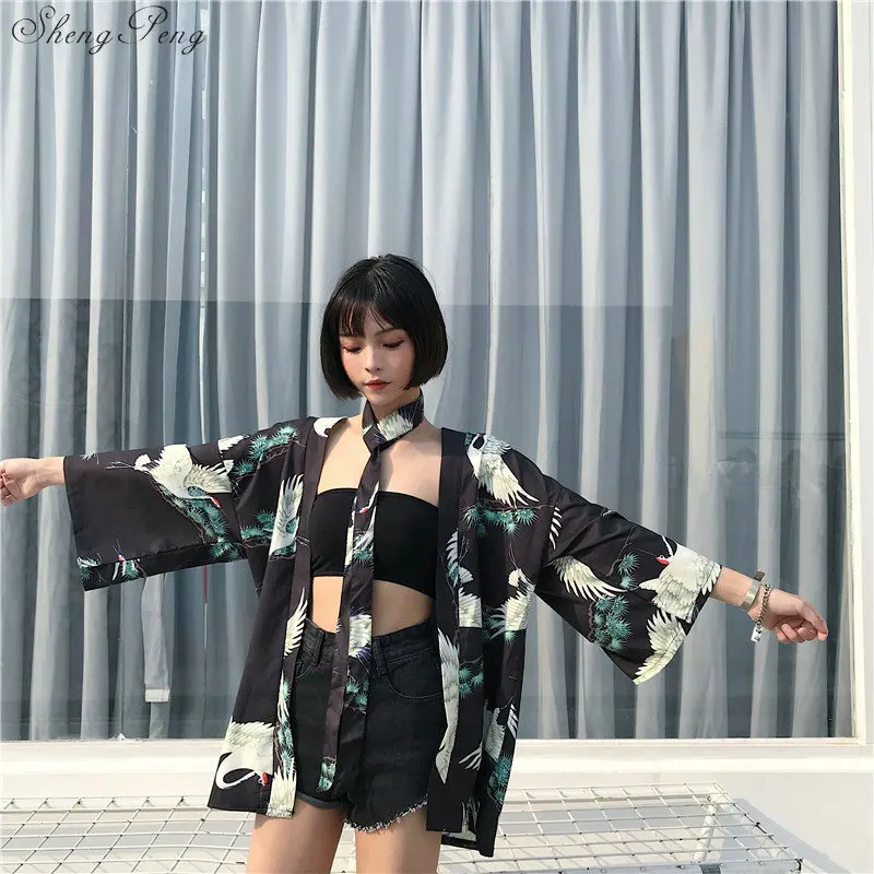 Традиционное японское кимоно кардиган obi yukata женский традиционный японский кимоно японская одежда женское кимоно кардиган V1403