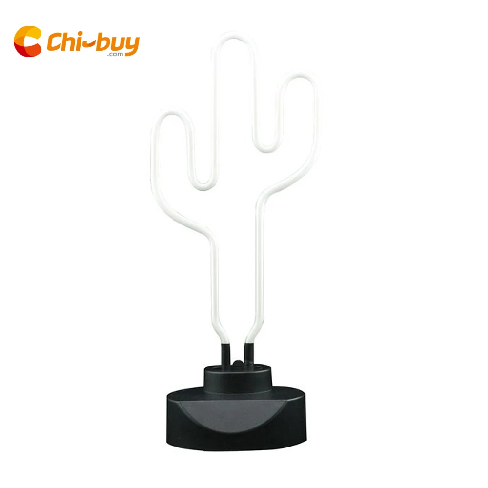 Chi buy Настоящая стеклянная трубка скульптура кактус неоновая световая вывеска