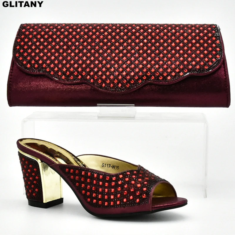 Новый комплект из туфель и сумочки в нигерийском стиле женские свадебные туфли