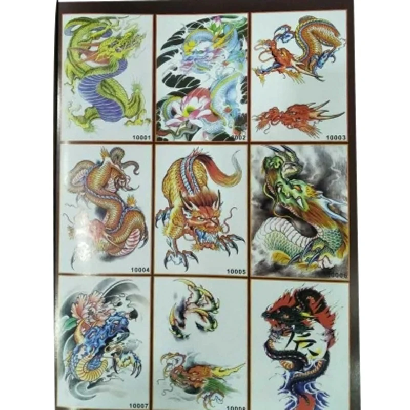 New Tattoo Manuscripts Dragon Figure Full Back Tatoo Books Pattern China Drawing Head Over Shoulder Book Tattoos Manuscript Sale