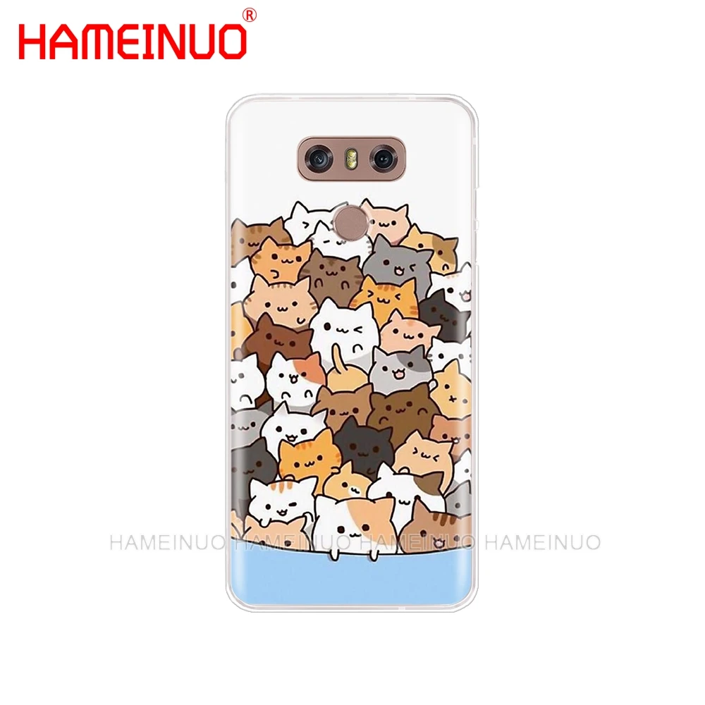 HAMEINUO Милый Забавный чехол с кошками для телефона LG G7 Q6 G6 MINI G5 K10 K4 K8 X POWER 2 V20 V30 - Цвет: 90245