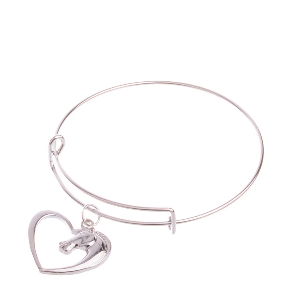 2018 New Fashion Silver Love Heart Horse Head Charm Bracelet Bangle Women Men Pendant Xmas Gifts Jewelry | Украшения и аксессуары