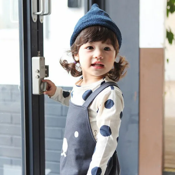 Детская Хлопковая футболка в горошек с длинным рукавом|top girls kids|baby clothingbaby tops |