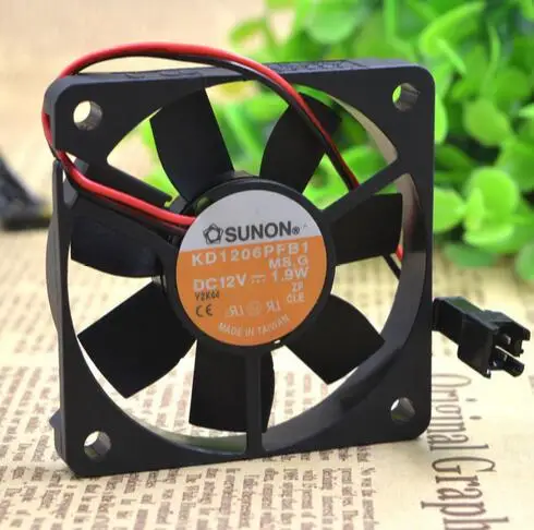 Оригинальный ультратонкий шариковый охлаждающий вентилятор SUNON 60*60*10 12 В 1 9 Вт