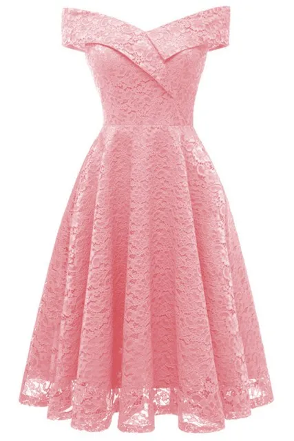 pink Коктейльные платья сексуальное бордовое кружевное короткое платье для вечеринки длиной до колена ТРАПЕЦИЕВИДНОЕ ПЛАТЬЕ С v-образным вырезом без рукавов - Цвет: pink