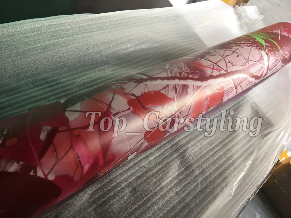 Розовый матовый Камуфляжный винил Realtree камуфляжная пленка с листьями дерева из