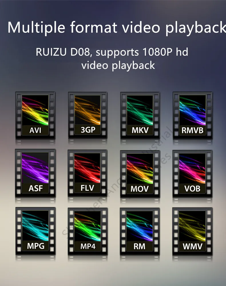 Продукт RUIZU D08 Mp3 плеер Usb 8Gb 16G хранение 2.4in HD большой цветной экран воспроизводить Высокое качество радио Fm Электронная книга музыкальный плеер