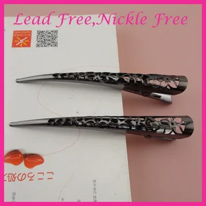 Заколки для волос женские, 13,0 см, из черного металла, заколки-клюв филигранные, без никеля, без свинца, для парикмахерских, 5 шт.