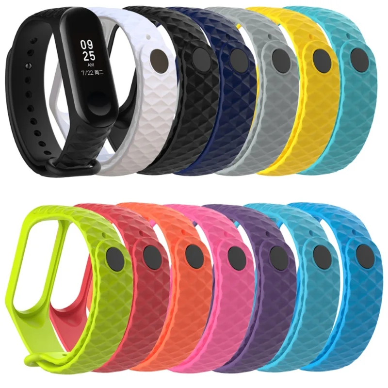 Строчный цветной ремешок запасные аксессуары для браслета умных часов Mi band 3