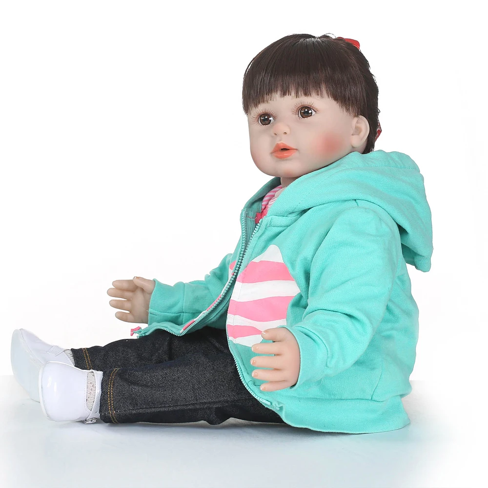 NPKCOLLECTION 23 дюйма 58 см силиконовая кукла для новорожденных девочек игрушки